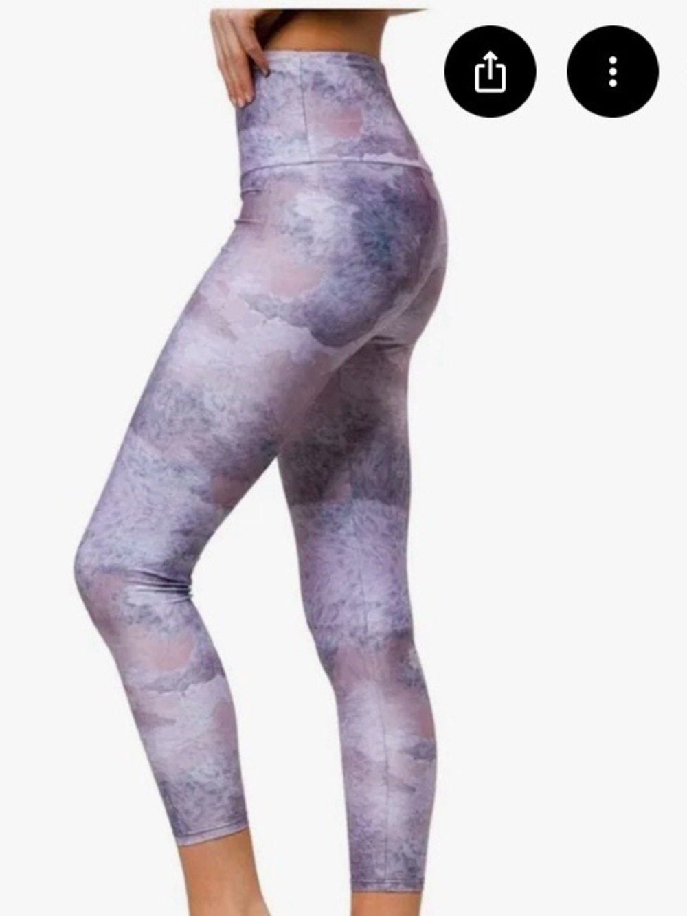 Onzie Flow Yoga Leggings Animal Dusk Pink Lavender Marble Print High-Waist